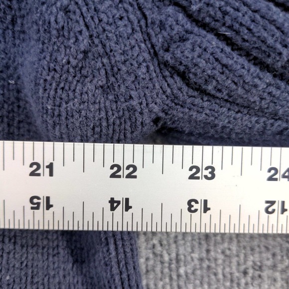 Eddie Bauer Men's Pullover Sweater Blue Large V-Neck 100% Cotton Vintage Made UK - Picture 11 of 11